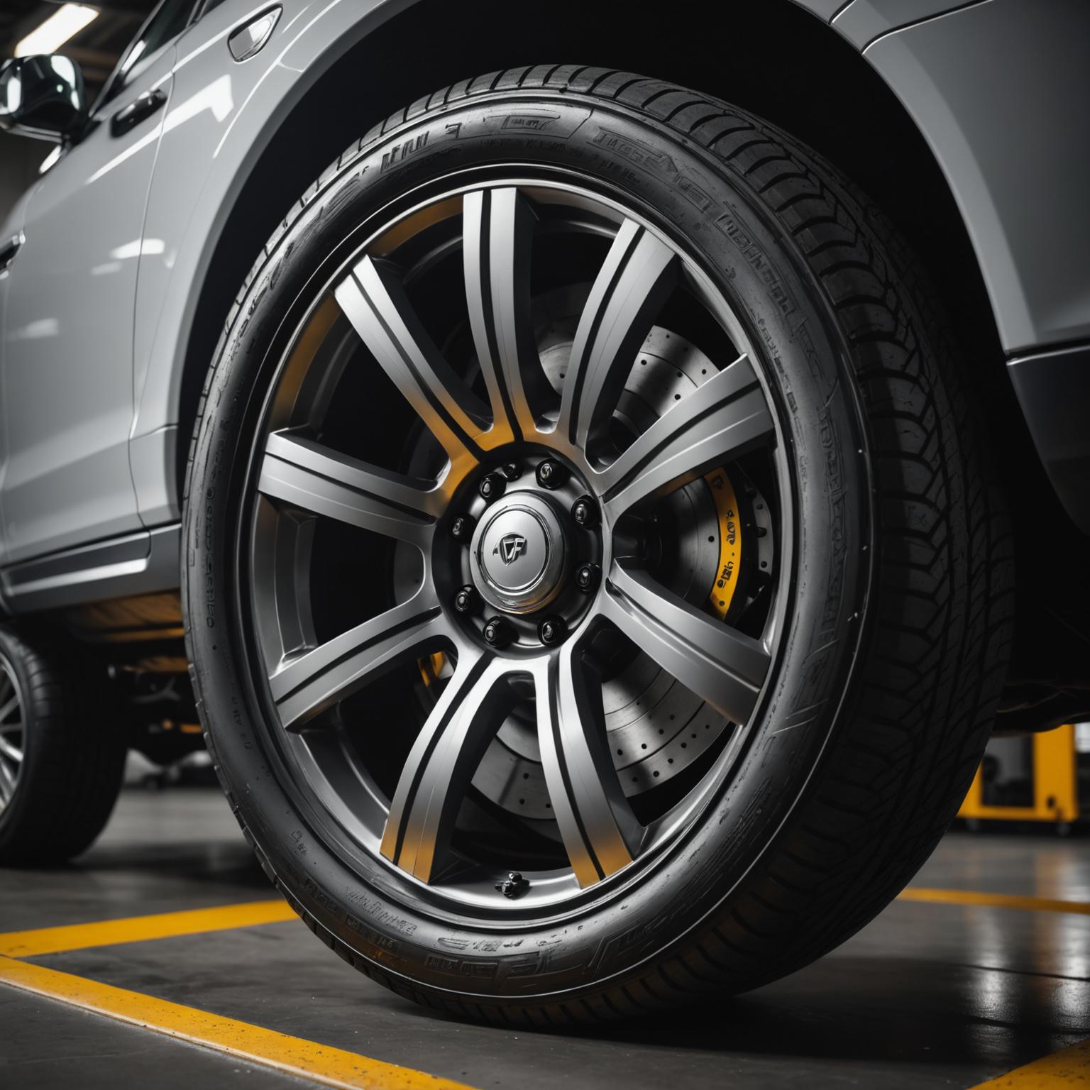 Close-up of tire tread pattern